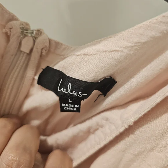 Lulu's Blush Pink Tiered Button-Front Mini Dress - Picture 7 of 7